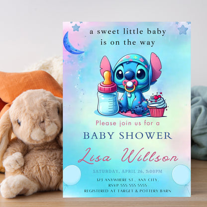 Lilo And Stitch Baby Shower Invitations - CreativeRino