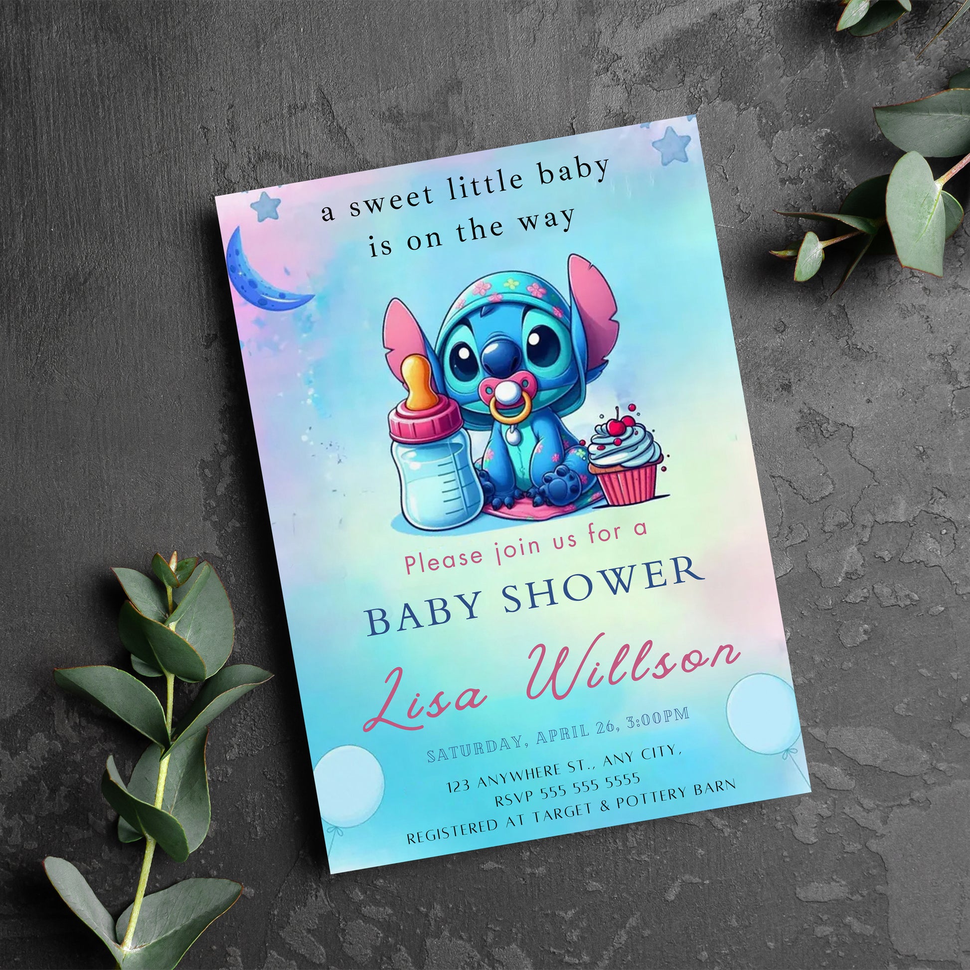Lilo And Stitch Baby Shower Invitations - CreativeRino