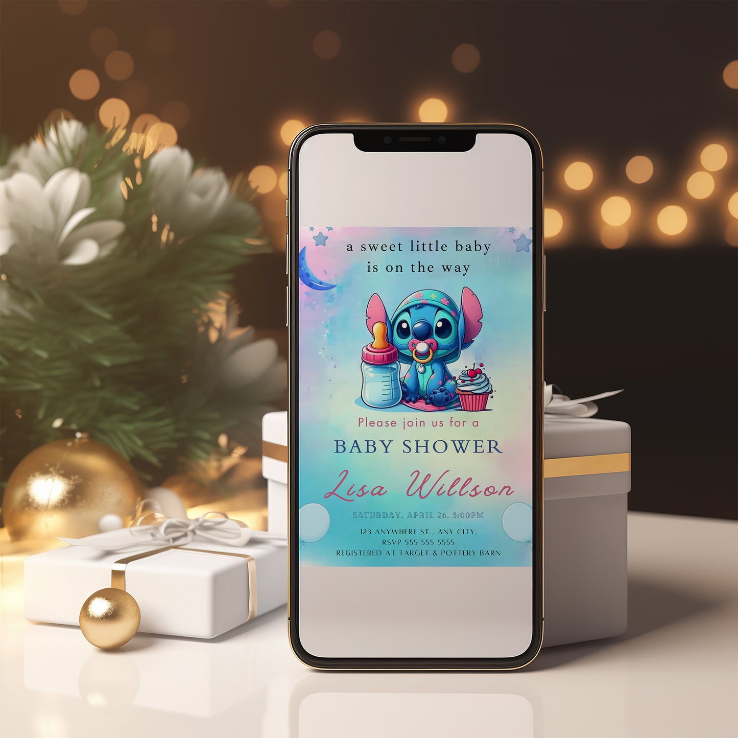Lilo And Stitch Baby Shower Invitations - CreativeRino