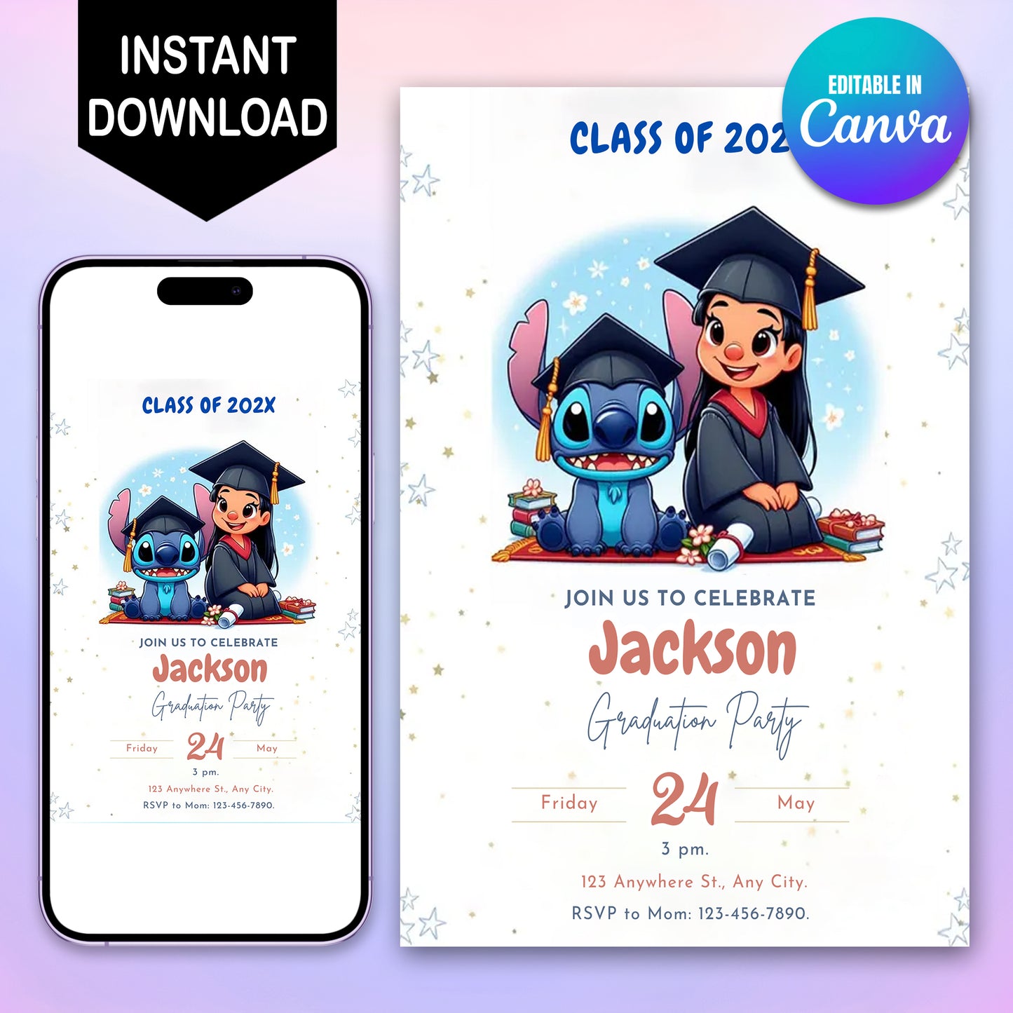Lilo And Stitch Graduation Invitations - CreativeRino