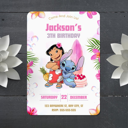 Lilo And Stitch Party Invite - CreativeRino