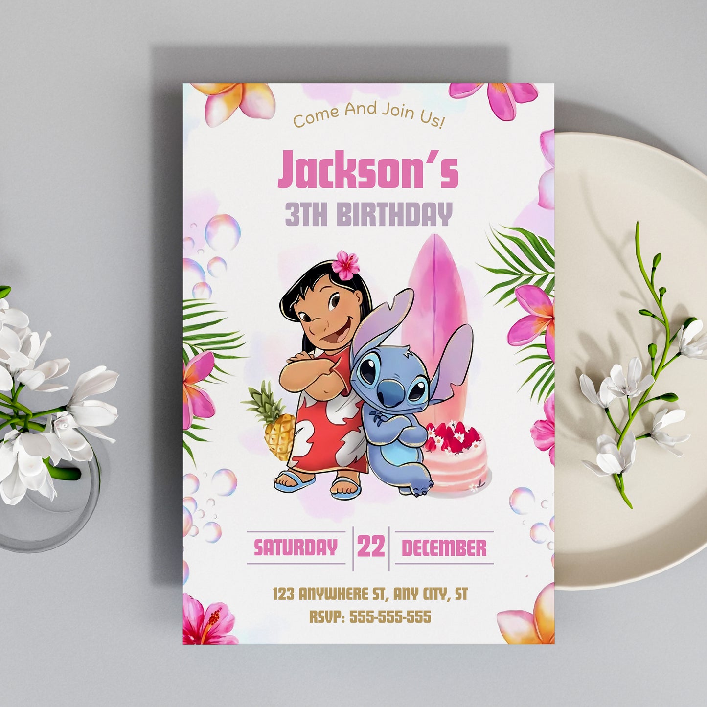 Lilo And Stitch Party Invite - CreativeRino