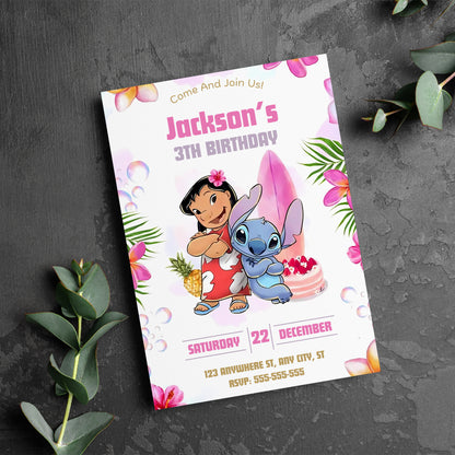 Lilo And Stitch Party Invite - CreativeRino