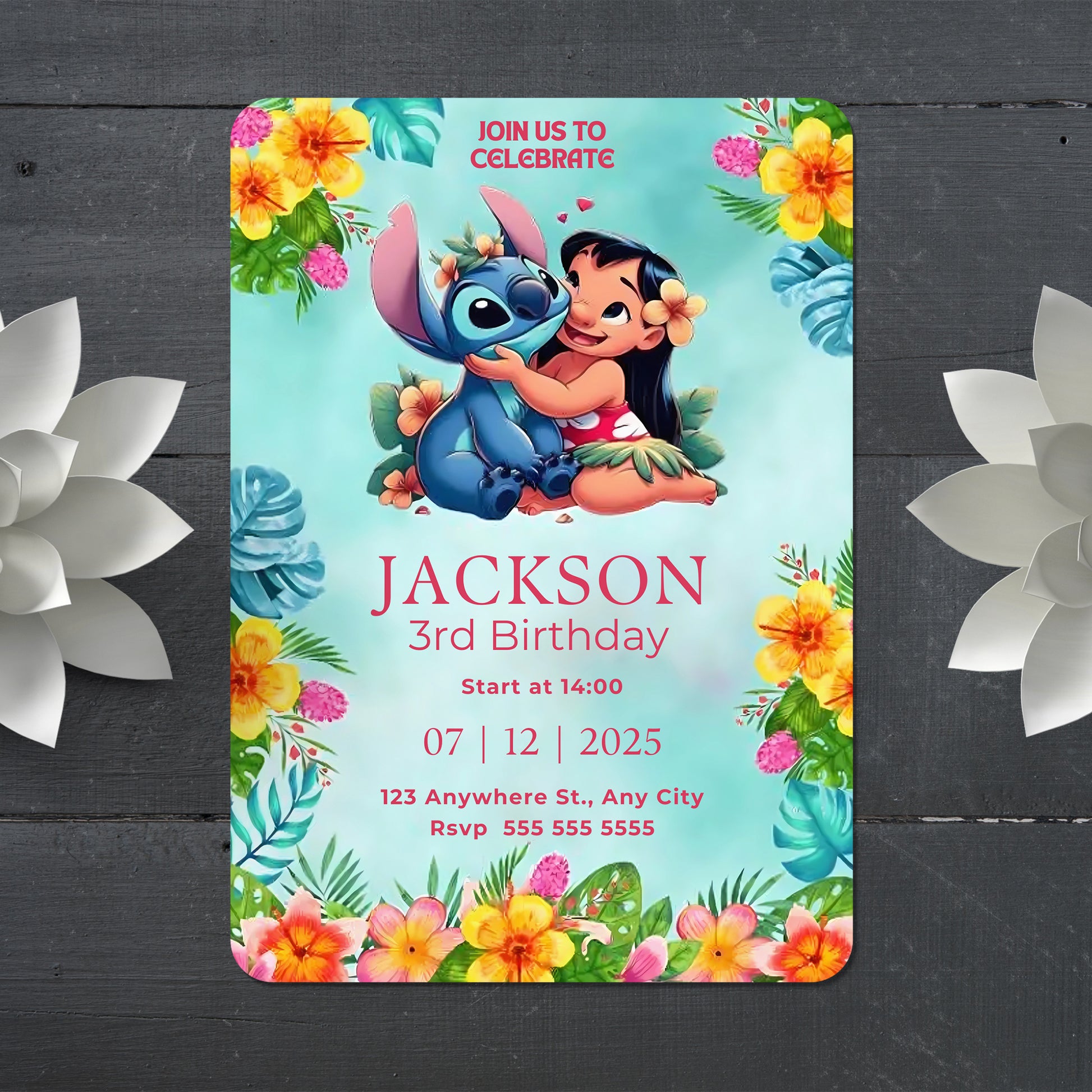 Lilo And Stitch Birthday Invitation Template - CreativeRino