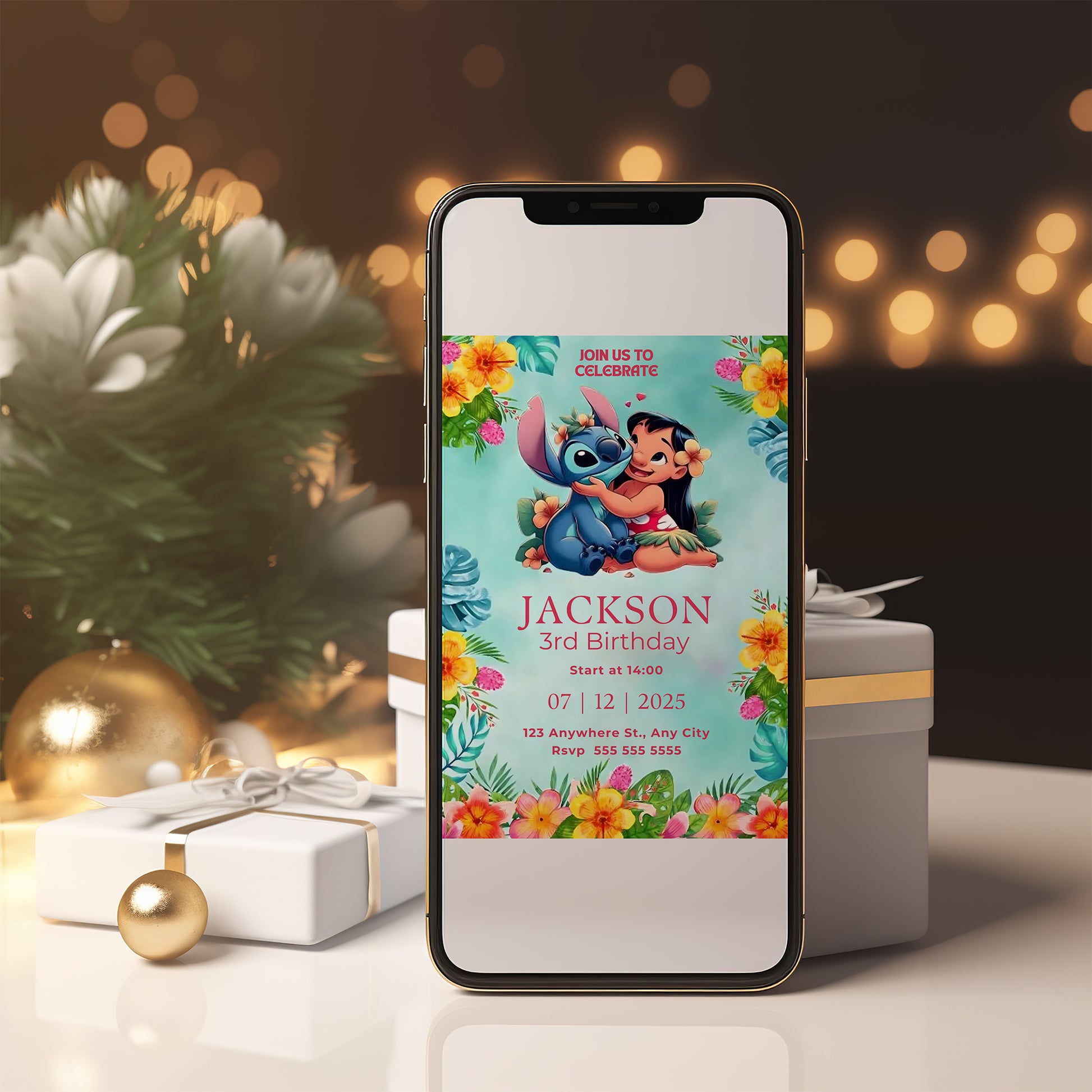 Lilo And Stitch Birthday Invitation Template - CreativeRino