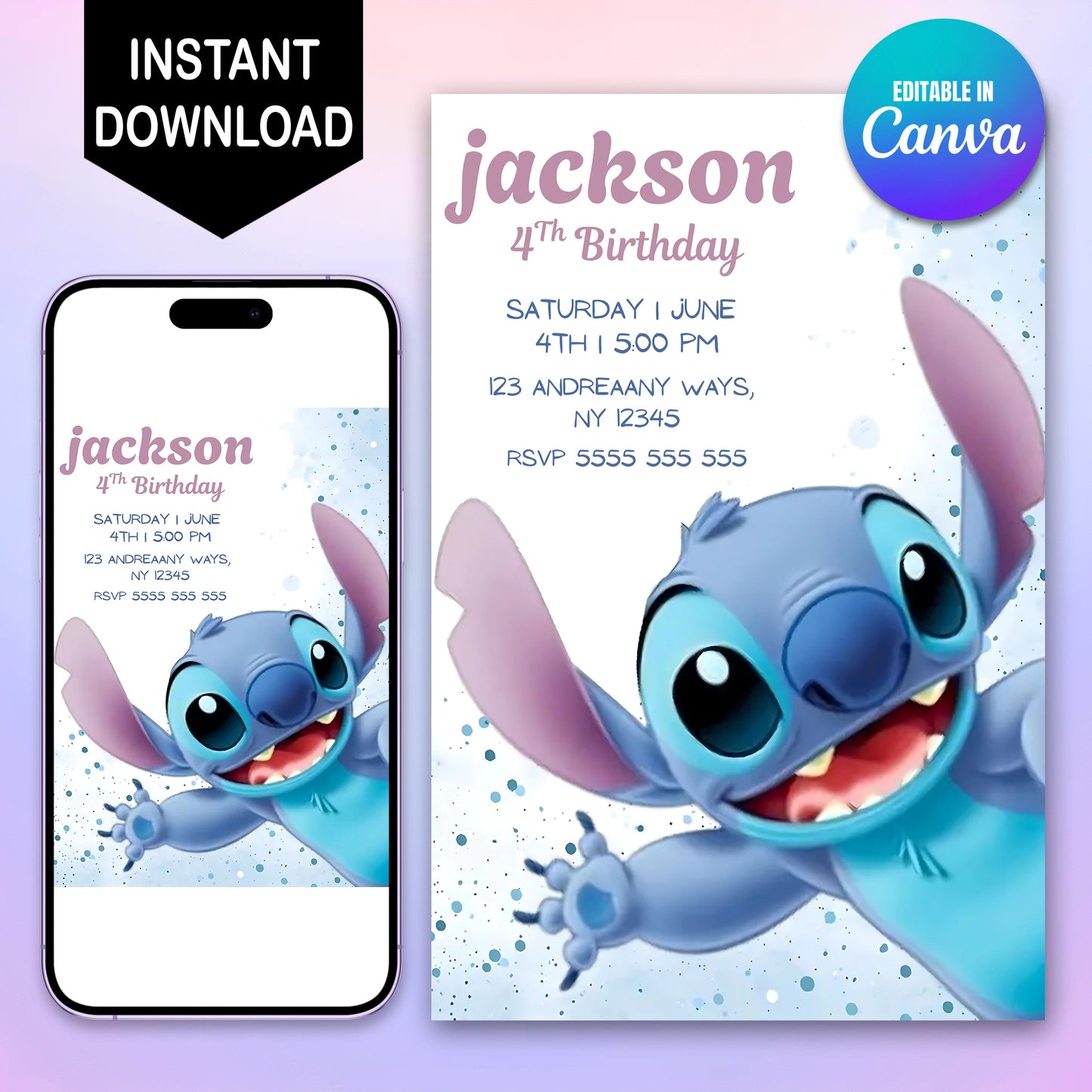 Printable Lilo And Stitch Invitations - CreativeRino