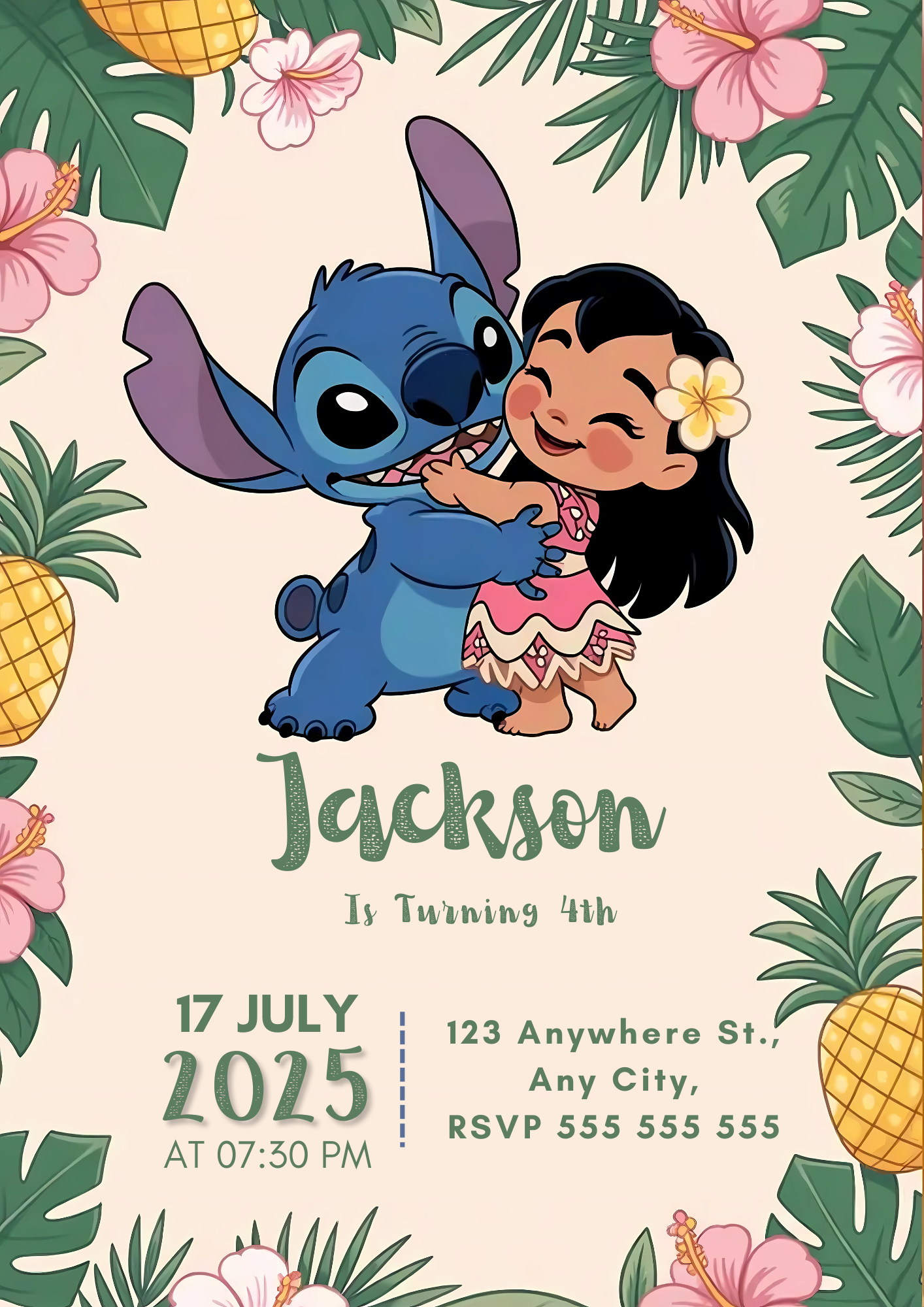 Lilo And Stitch Digital Invitation - CreativeRino
