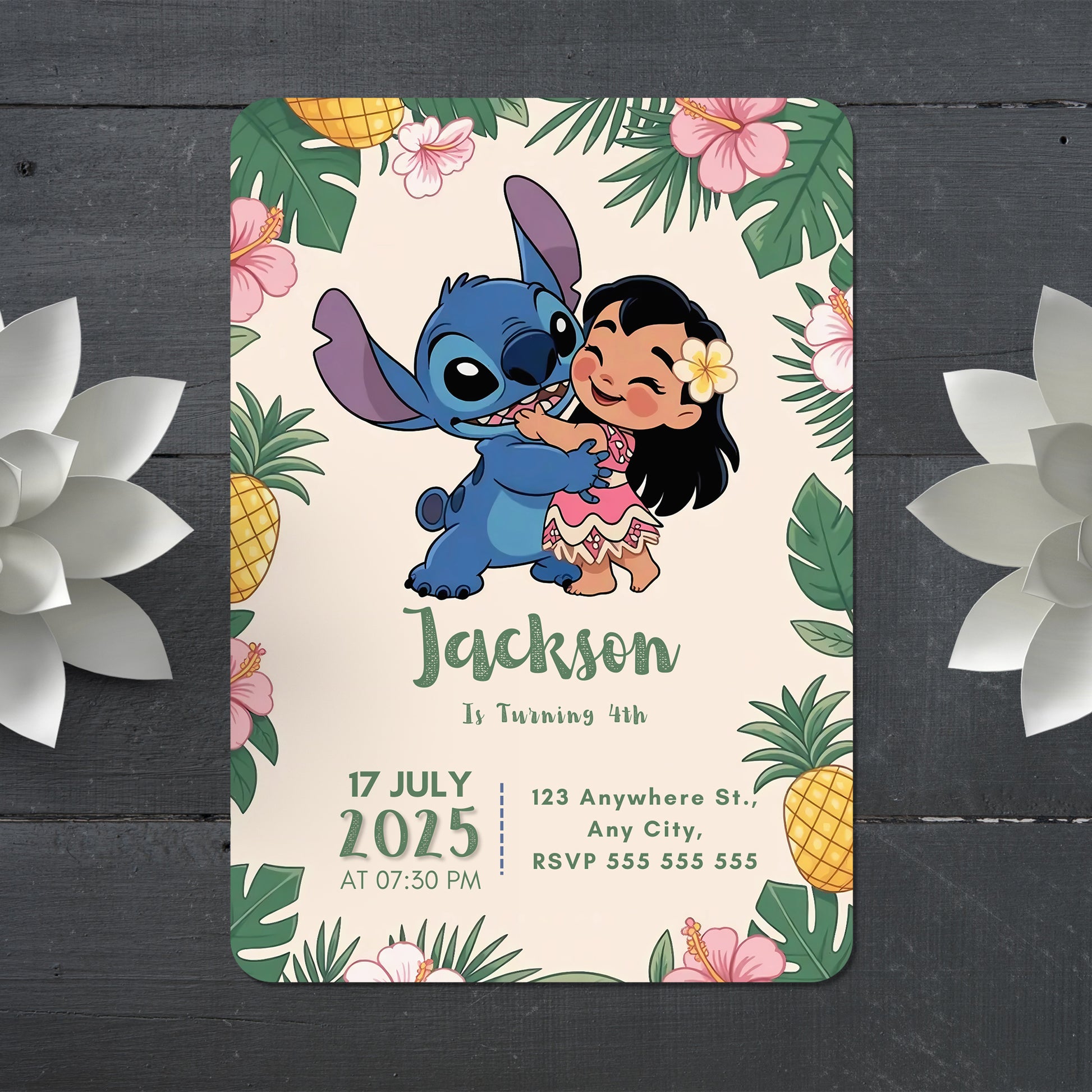 Lilo And Stitch Digital Invitation - CreativeRino