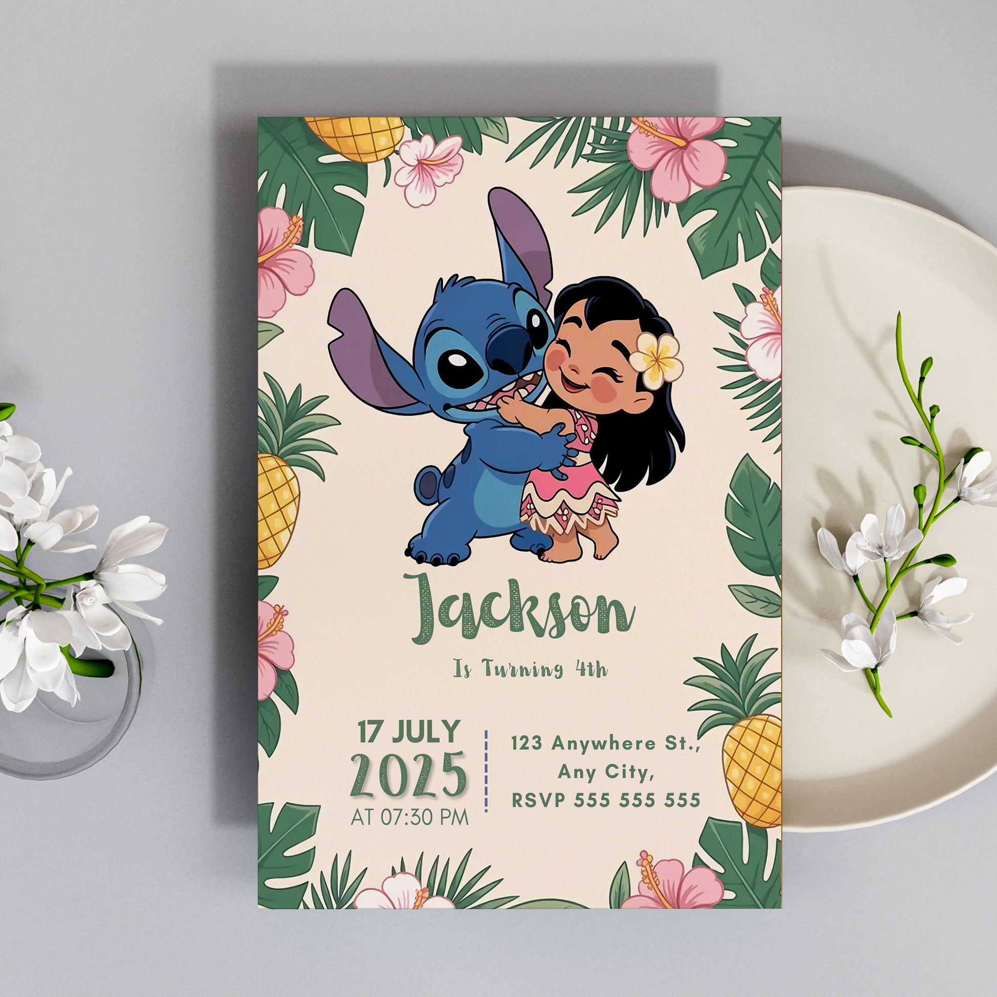 Lilo And Stitch Digital Invitation - CreativeRino