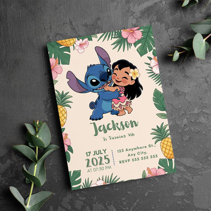 Lilo And Stitch Digital Invitation - CreativeRino