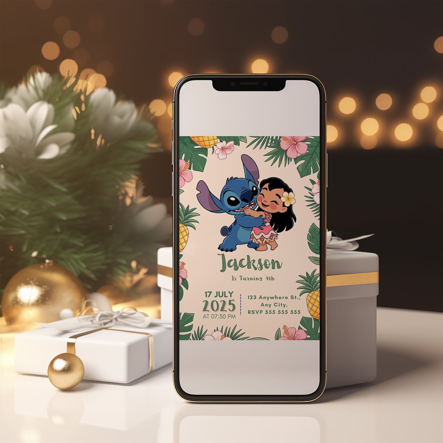 Lilo And Stitch Digital Invitation - CreativeRino
