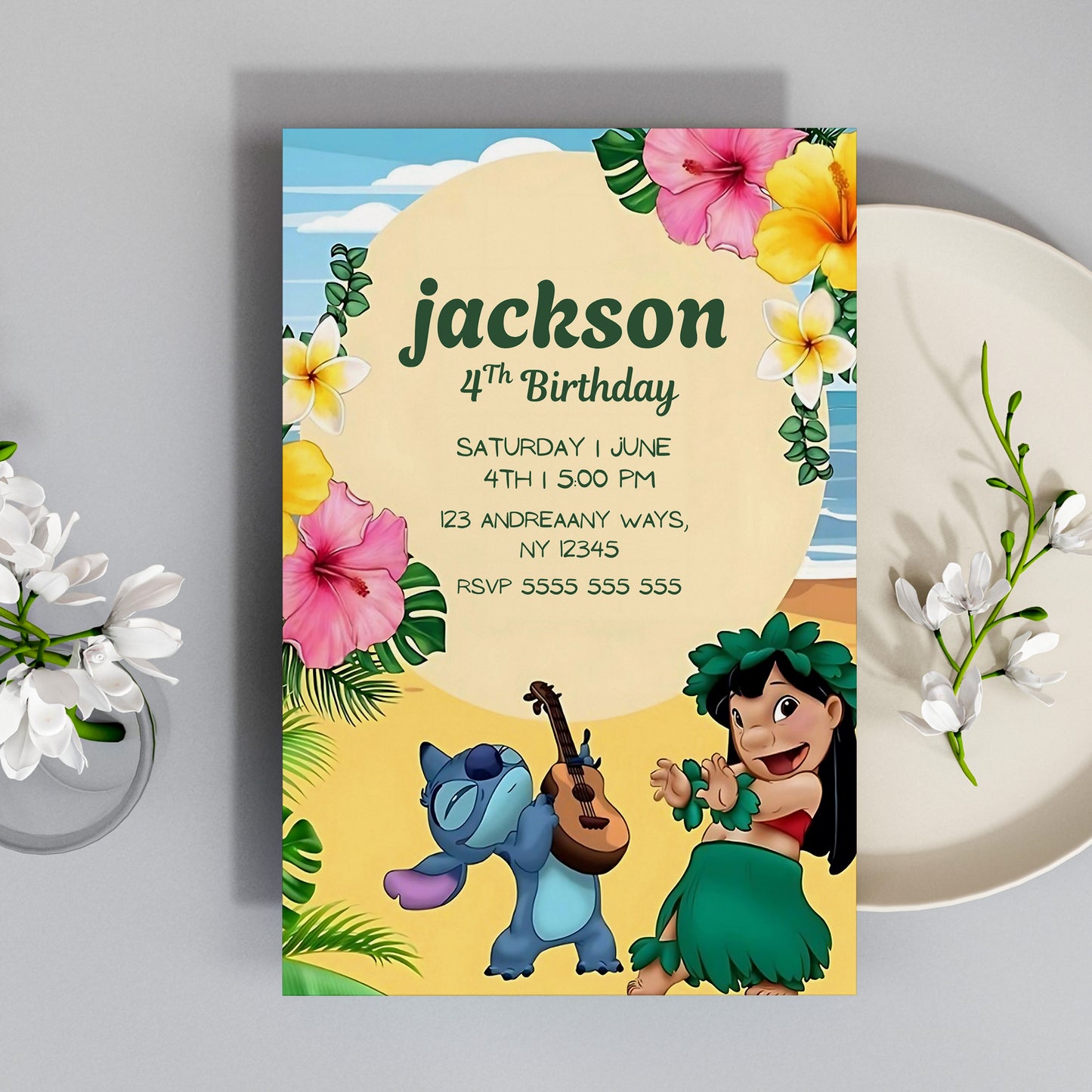 Lilo And Stitch Party Invite - CreativeRino