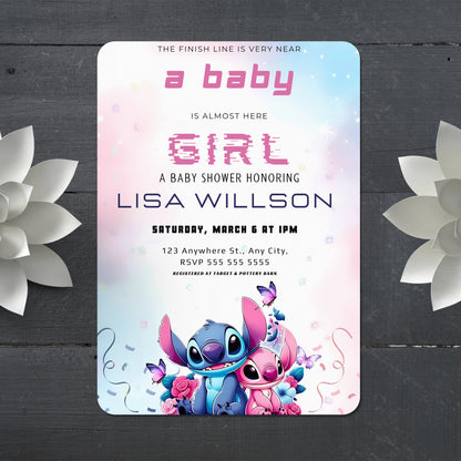 Lilo And Stitch Gender Reveal Invitations - CreativeRino
