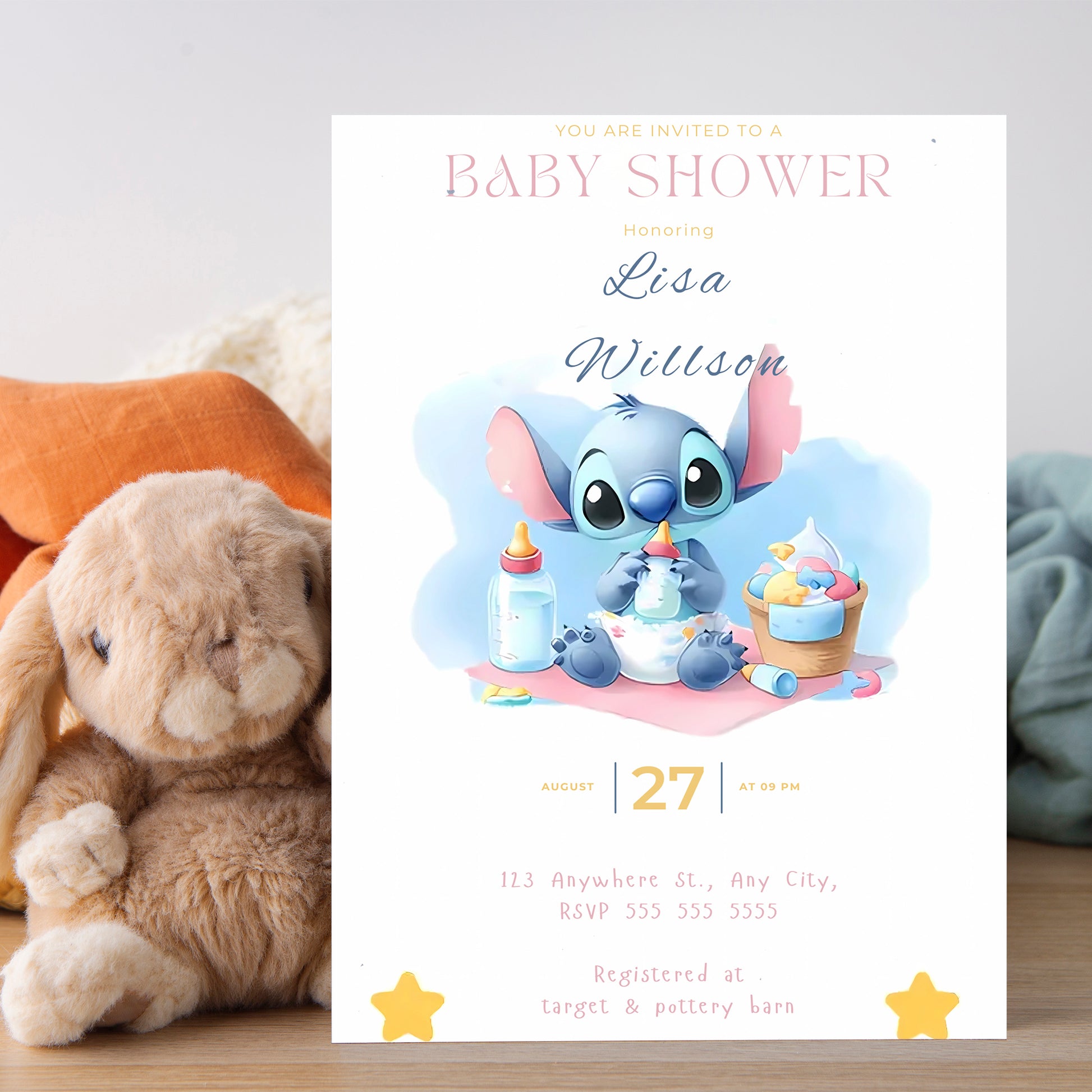 Lilo And Stitch Baby Shower Invites - CreativeRino