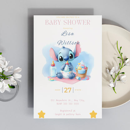 Lilo And Stitch Baby Shower Invites - CreativeRino
