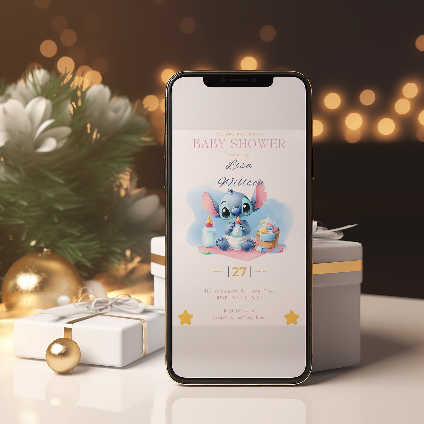 Lilo And Stitch Baby Shower Invites - CreativeRino