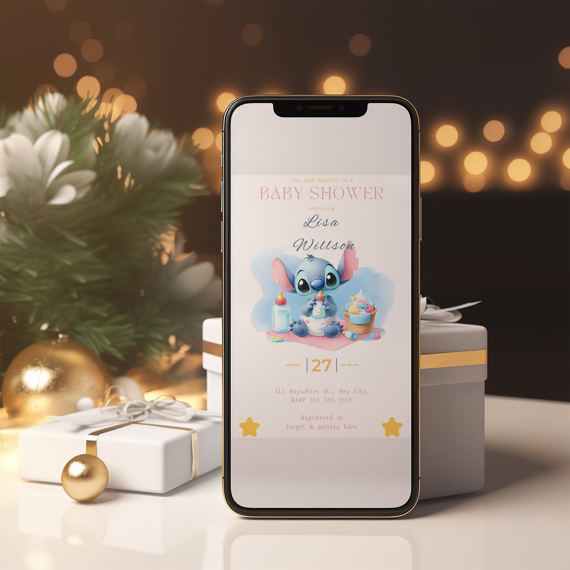 Lilo And Stitch Baby Shower Invites - CreativeRino