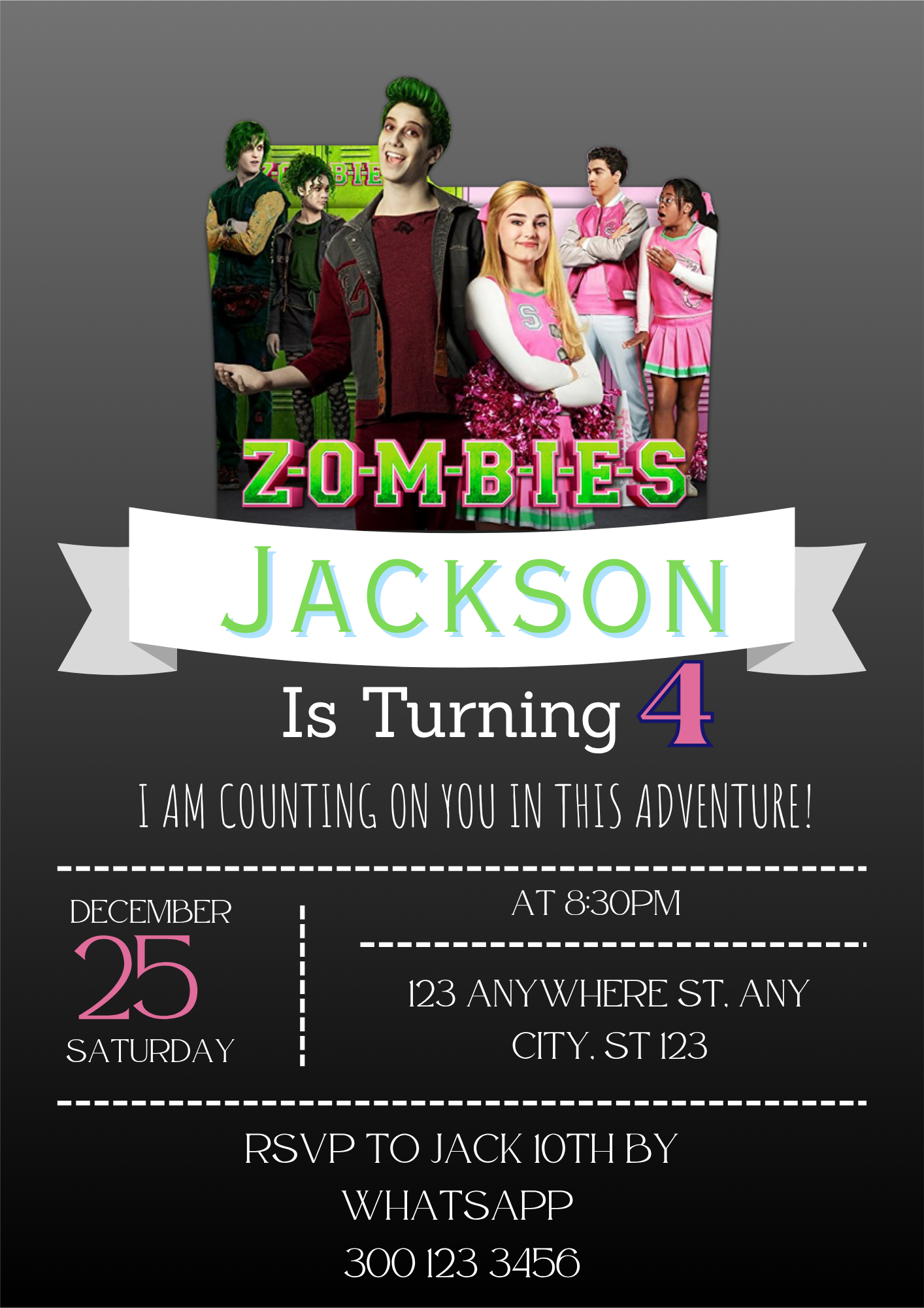 Disney Zombies Birthday Invitations - CreativeRino