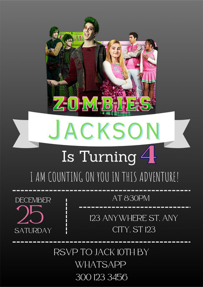 Disney Zombies Birthday Invitations - CreativeRino