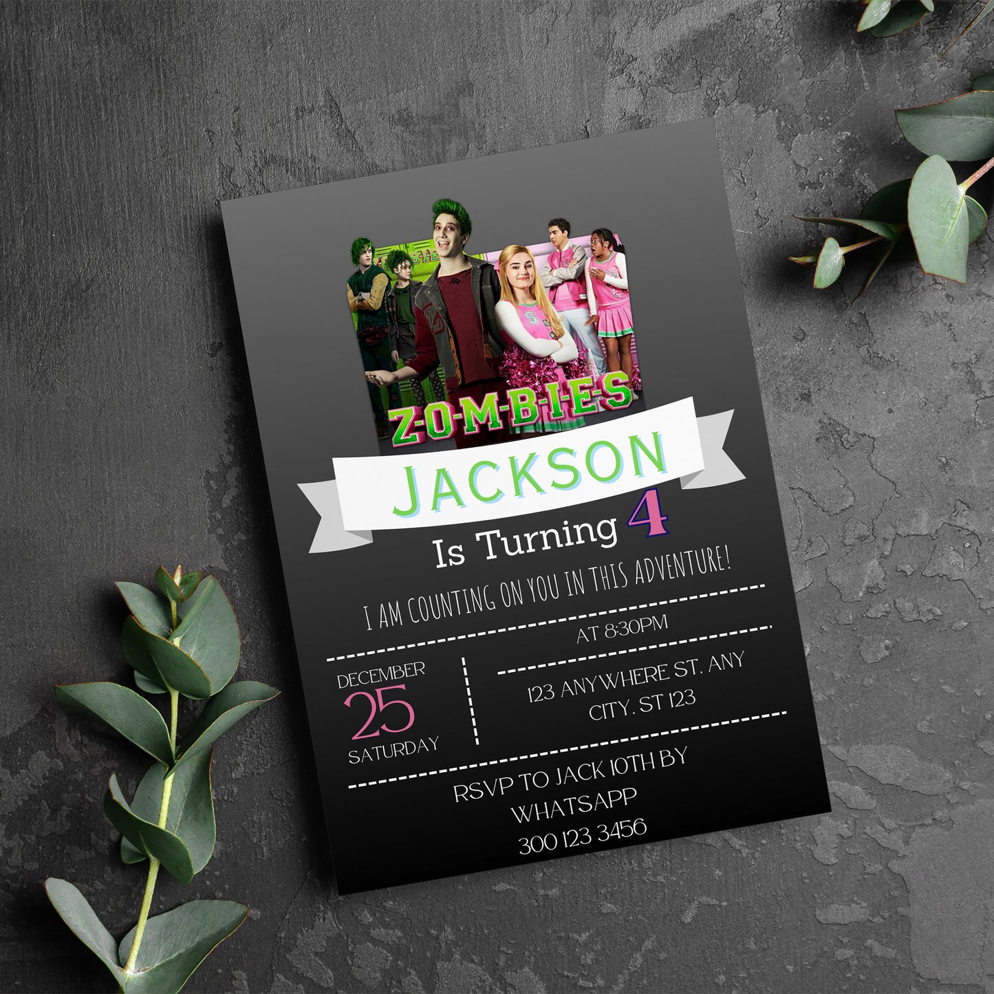Disney Zombies Birthday Invitations - CreativeRino