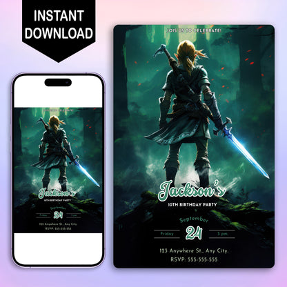 Zelda Birthday Invitation Template - CreativeRino