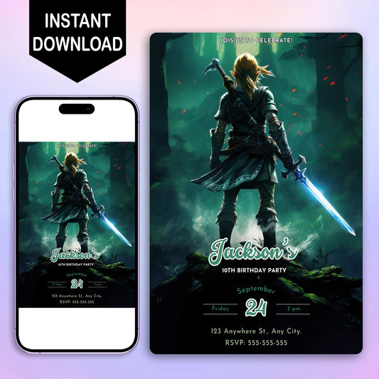 Zelda Birthday Invitation Template - CreativeRino