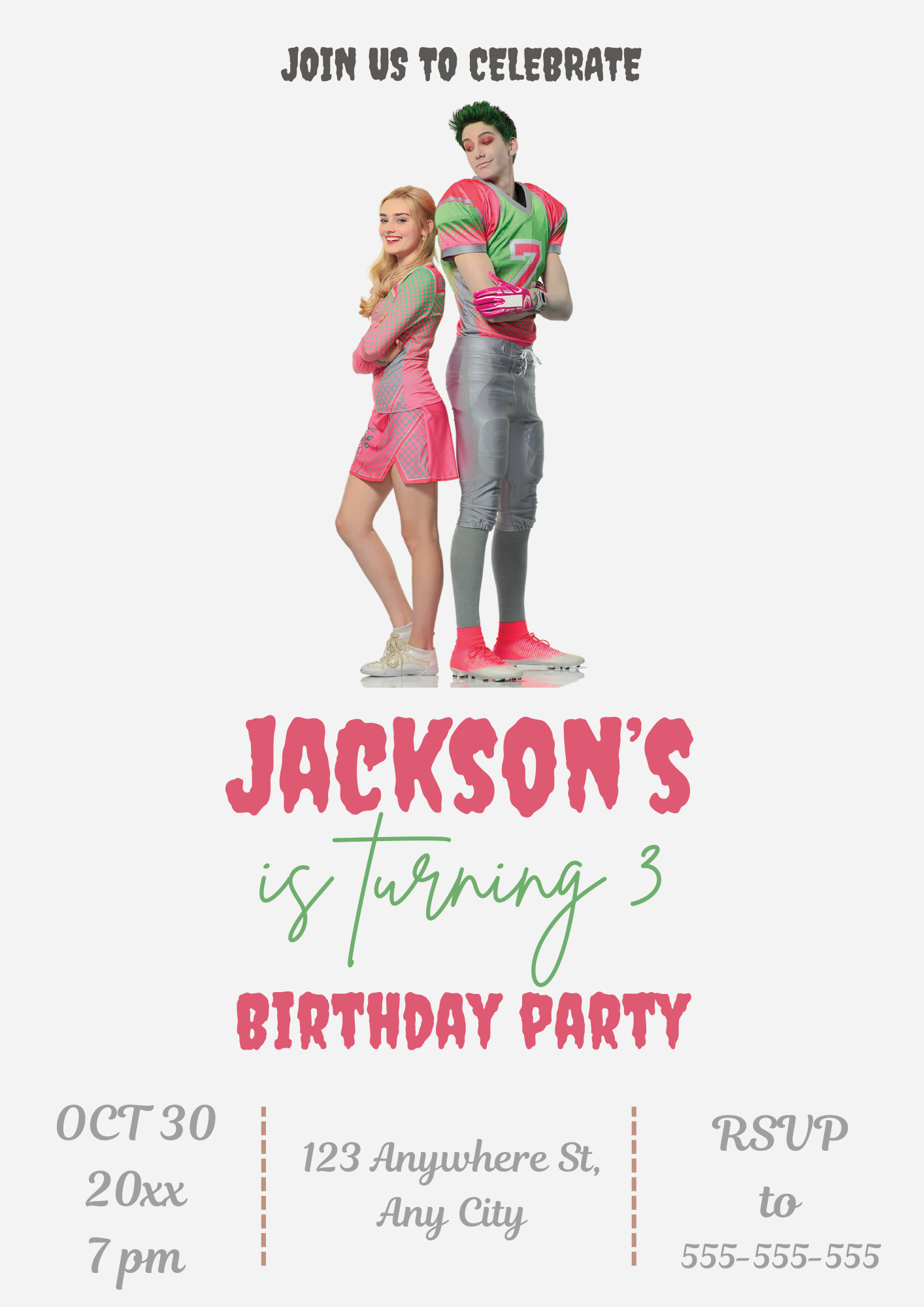 Disney Zombies Party Invitations - CreativeRino
