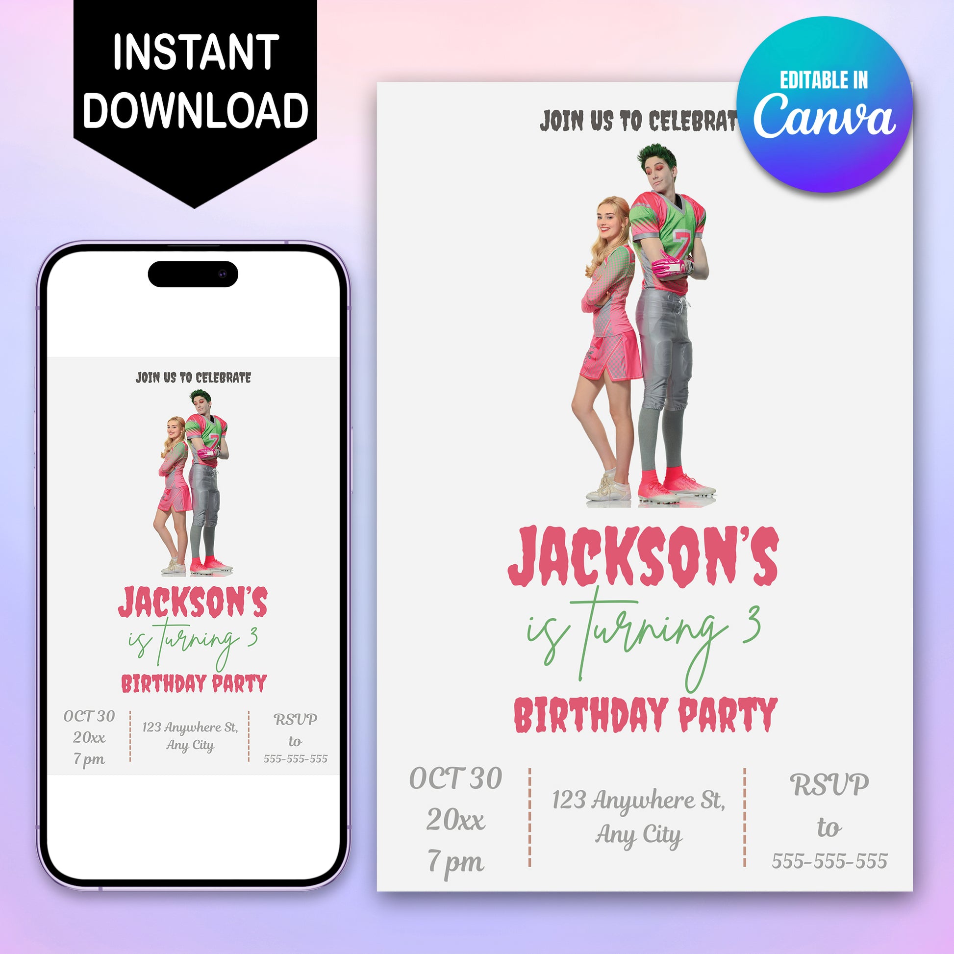 Disney Zombies Party Invitations - CreativeRino