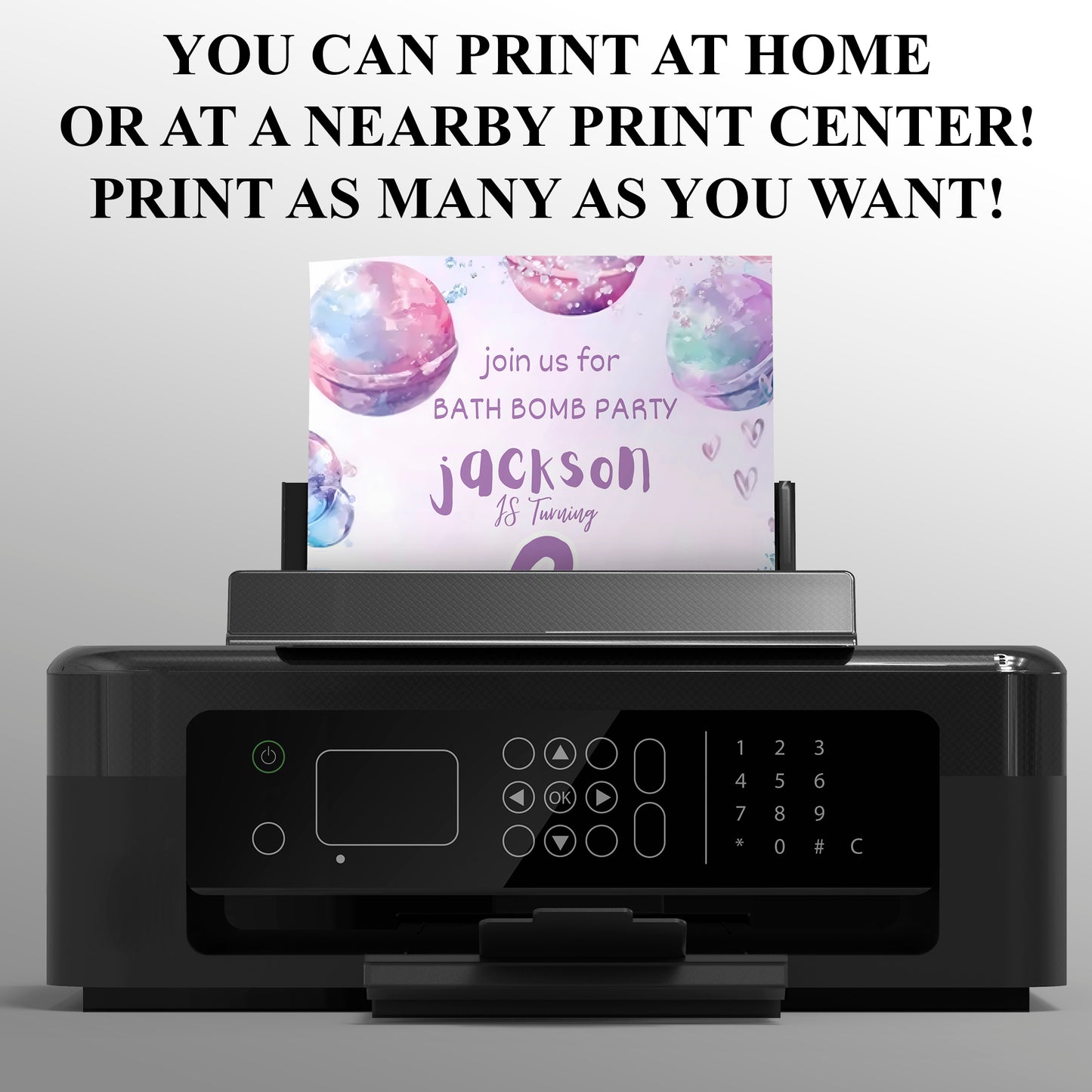 Bath Bomb Birthday Party Invitation - CreativeRino