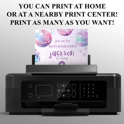 Bath Bomb Birthday Party Invitation - CreativeRino