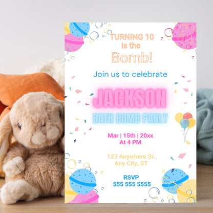 Bath Bomb Invitation - CreativeRino