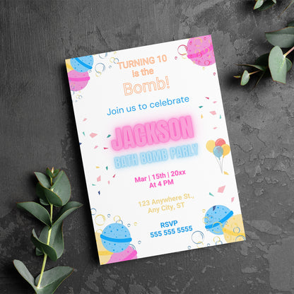 Bath Bomb Invitation - CreativeRino