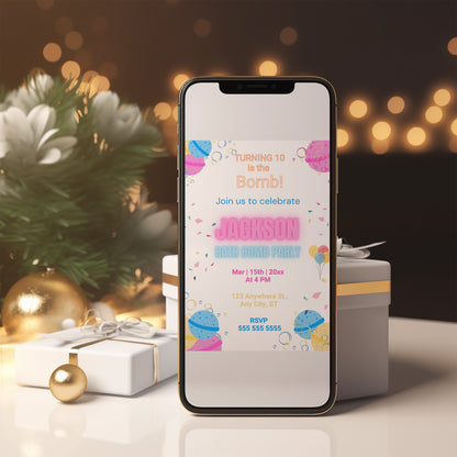 Bath Bomb Invitation - CreativeRino