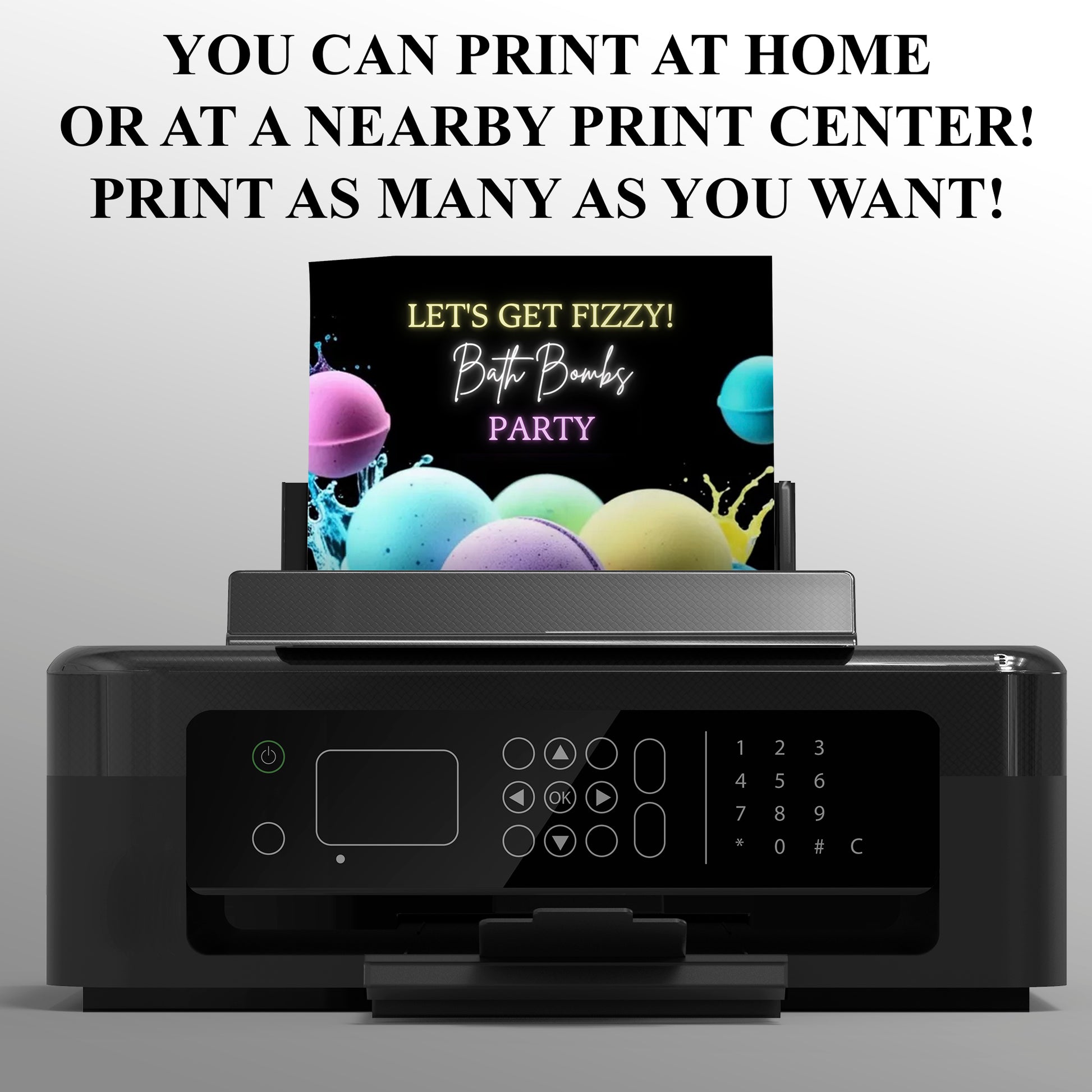 Bath Bomb Birthday Invite - CreativeRino