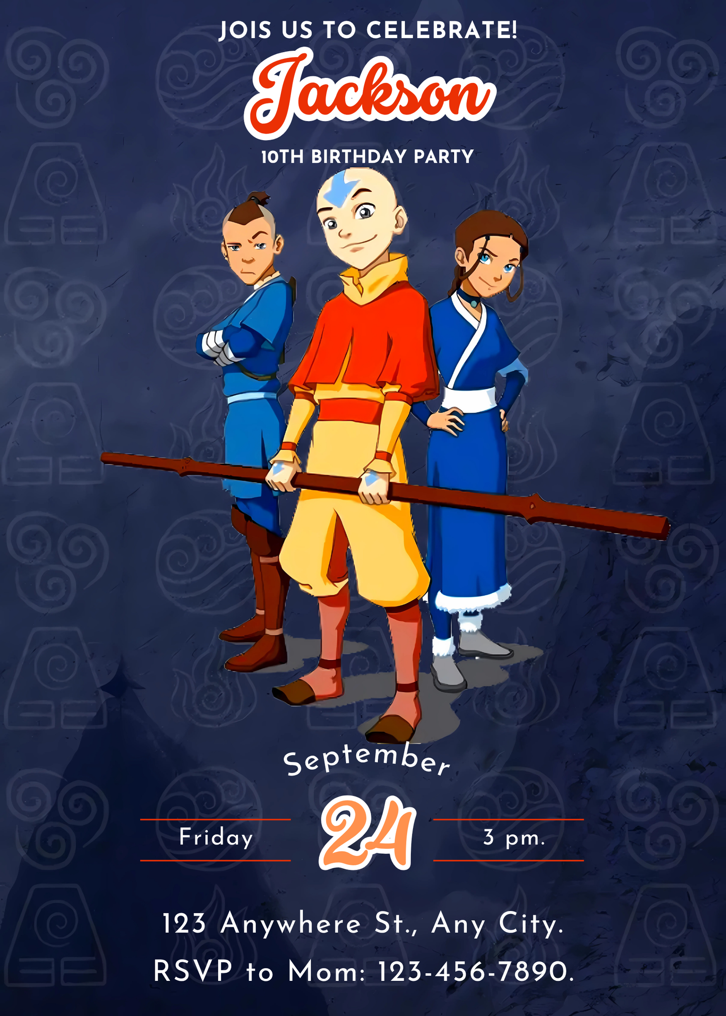 Avatar The Last Airbender Birthday Invitations - CreativeRino