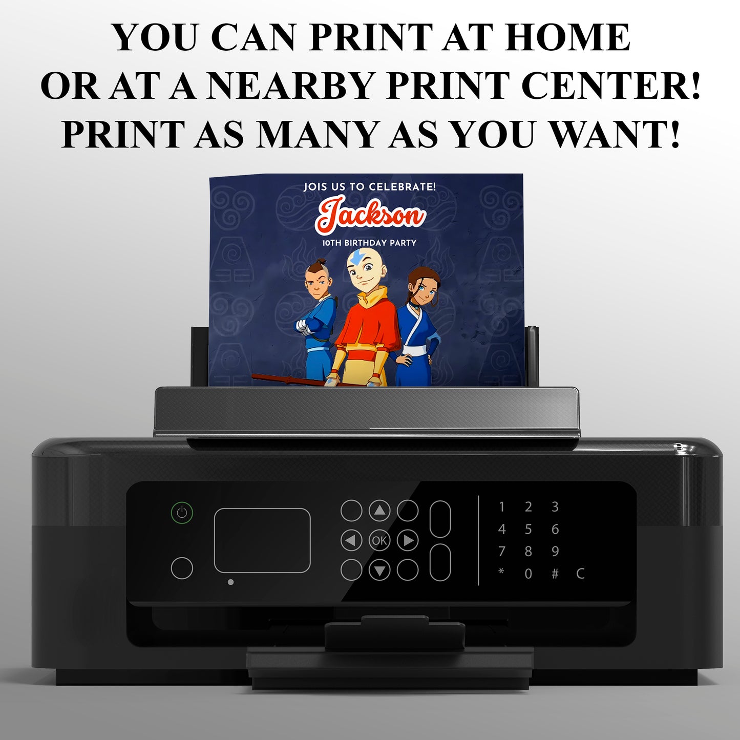 Avatar The Last Airbender Birthday Invitations - CreativeRino