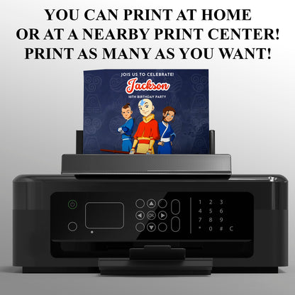 Avatar The Last Airbender Birthday Invitations - CreativeRino