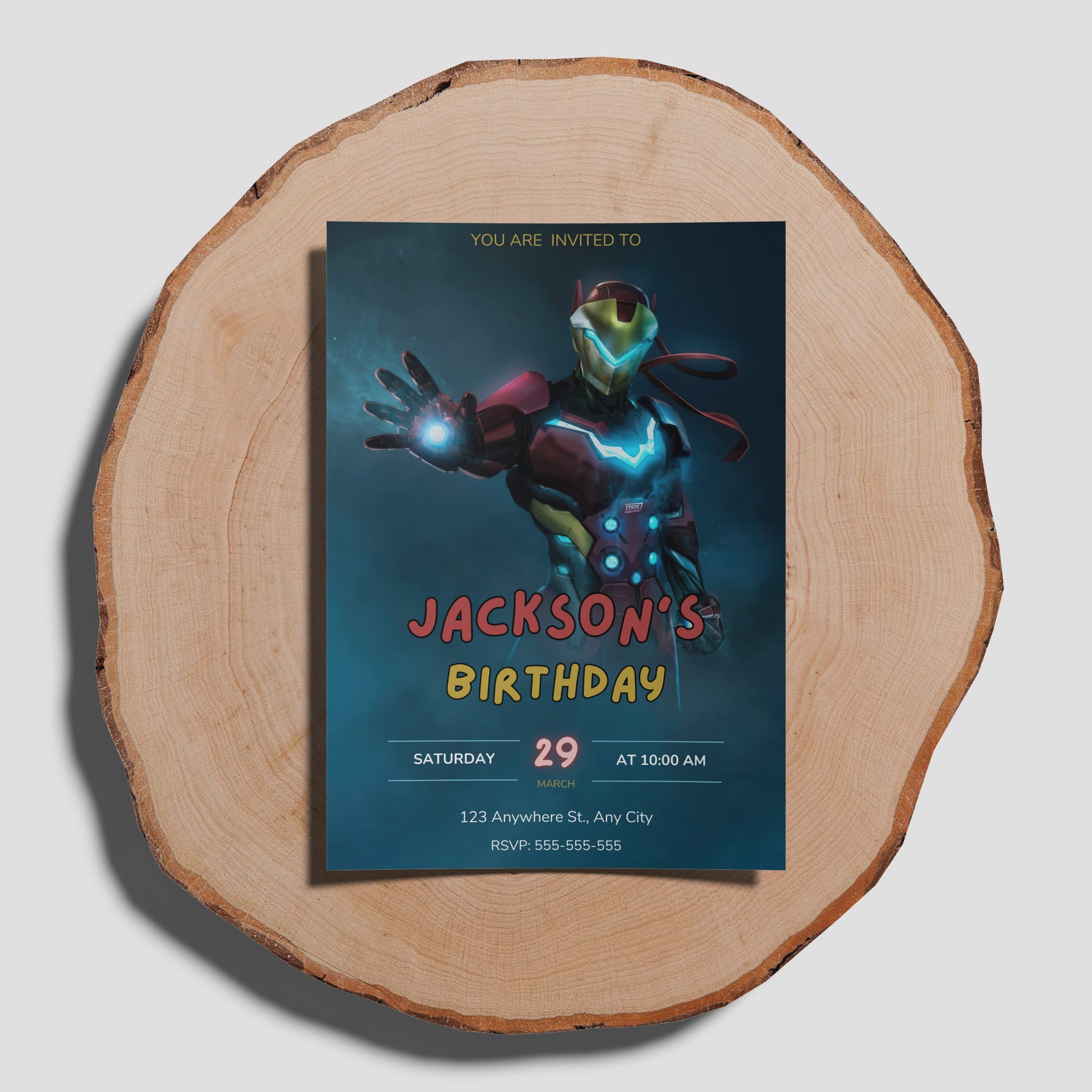 Iron Man Birthday Invitation Template - CreativeRino