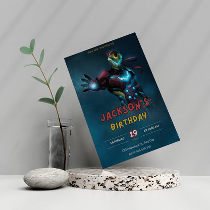 Iron Man Birthday Invitation Template - CreativeRino