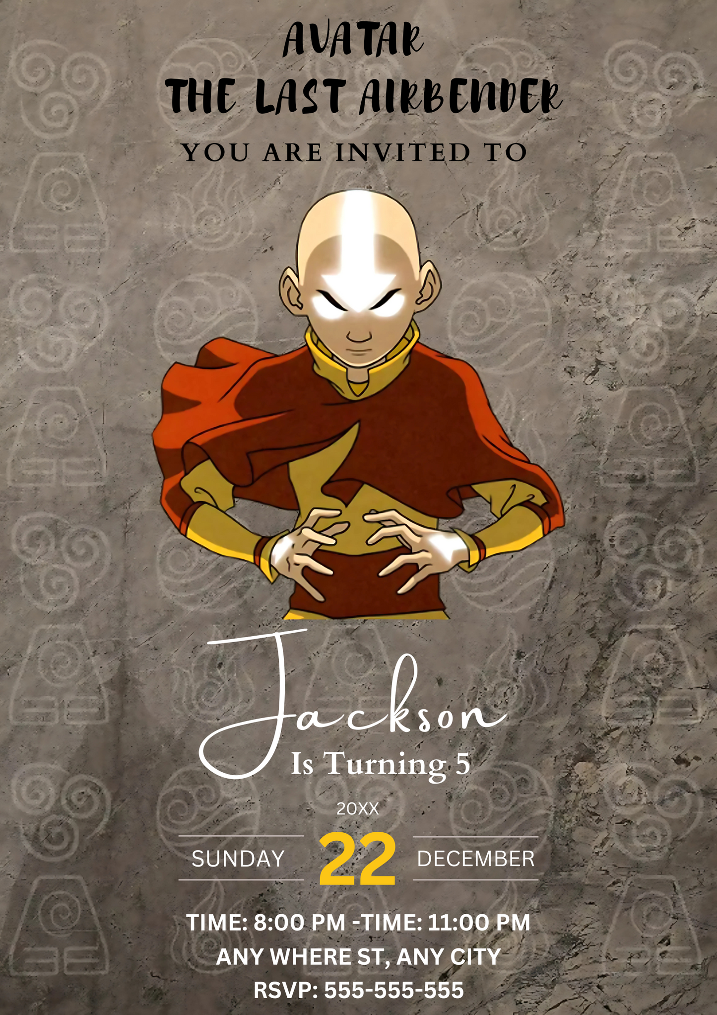 Avatar The Last Airbender Party Invitations - CreativeRino