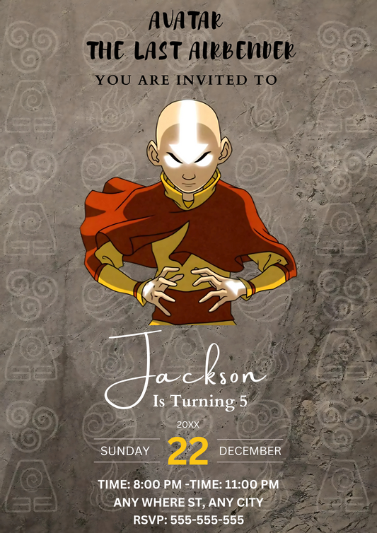 Avatar The Last Airbender Party Invitations - CreativeRino