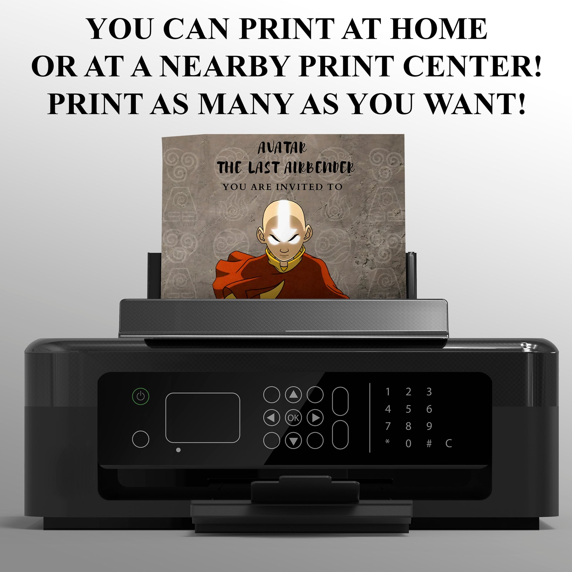 Avatar The Last Airbender Party Invitations - CreativeRino
