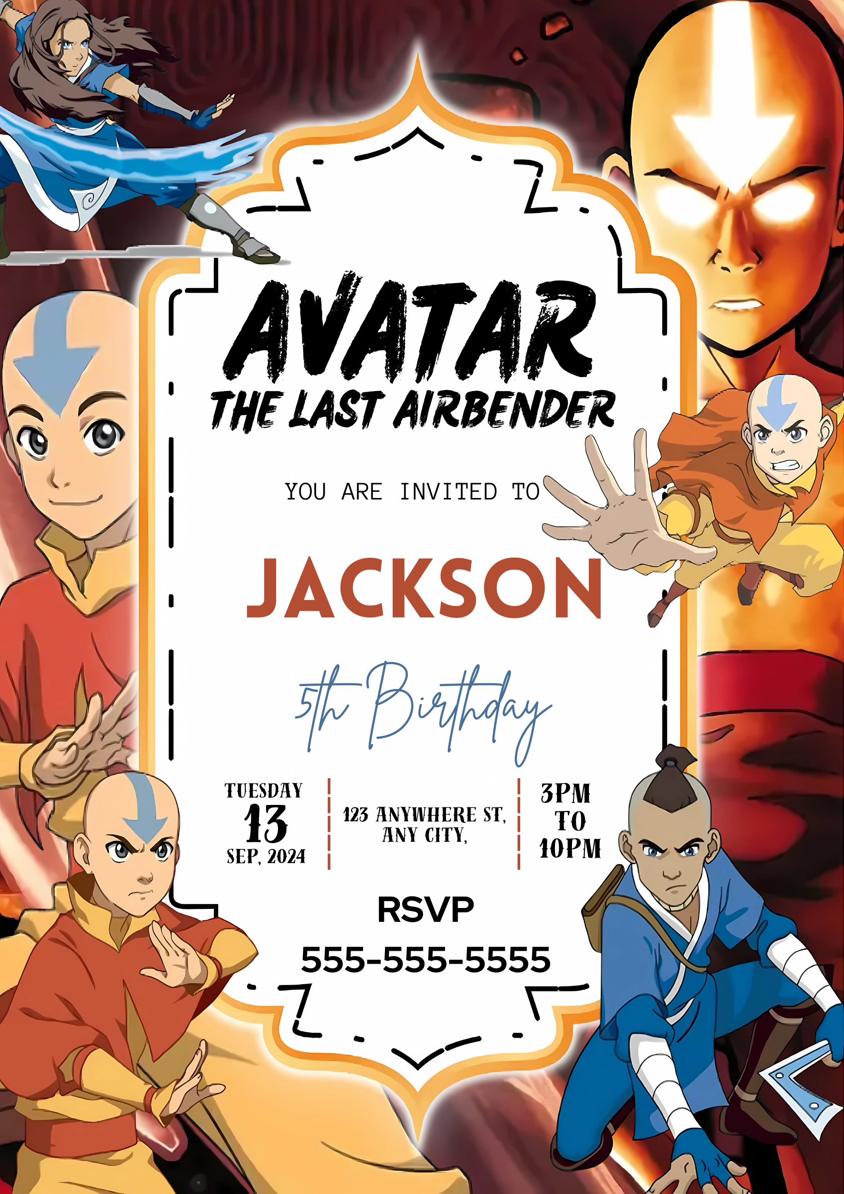 Avatar The Last Airbender Birthday Invite - CreativeRino