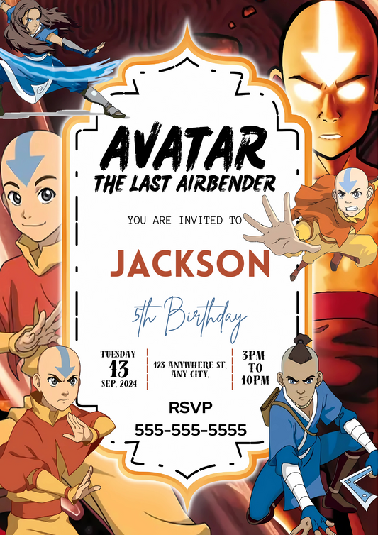 Avatar The Last Airbender Birthday Invite - CreativeRino