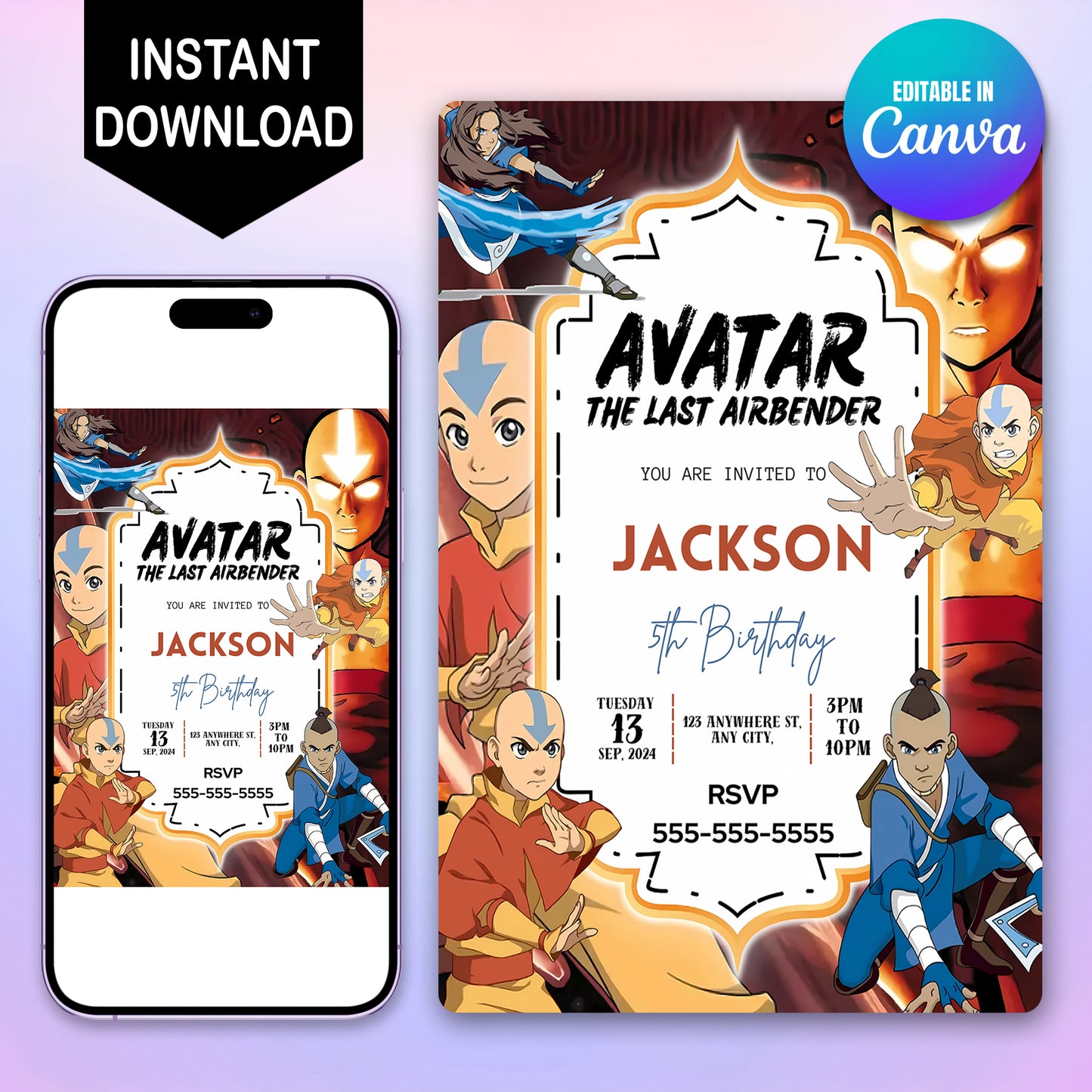 Avatar The Last Airbender Birthday Invite - CreativeRino