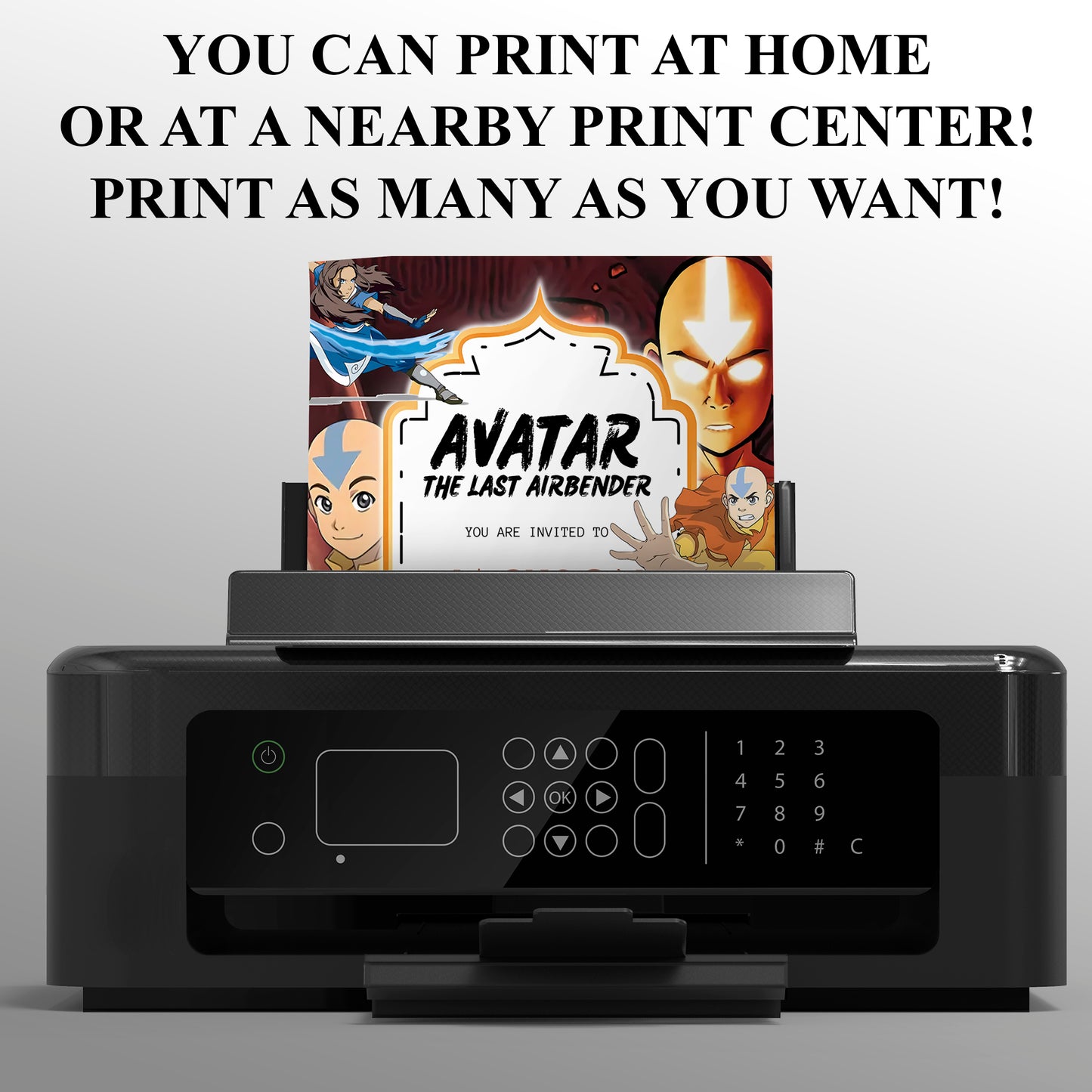 Avatar The Last Airbender Birthday Invite - CreativeRino