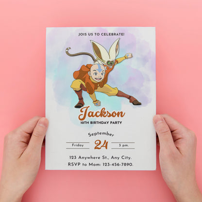 Avatar The Last Airbender Birthday Party Invitation - CreativeRino