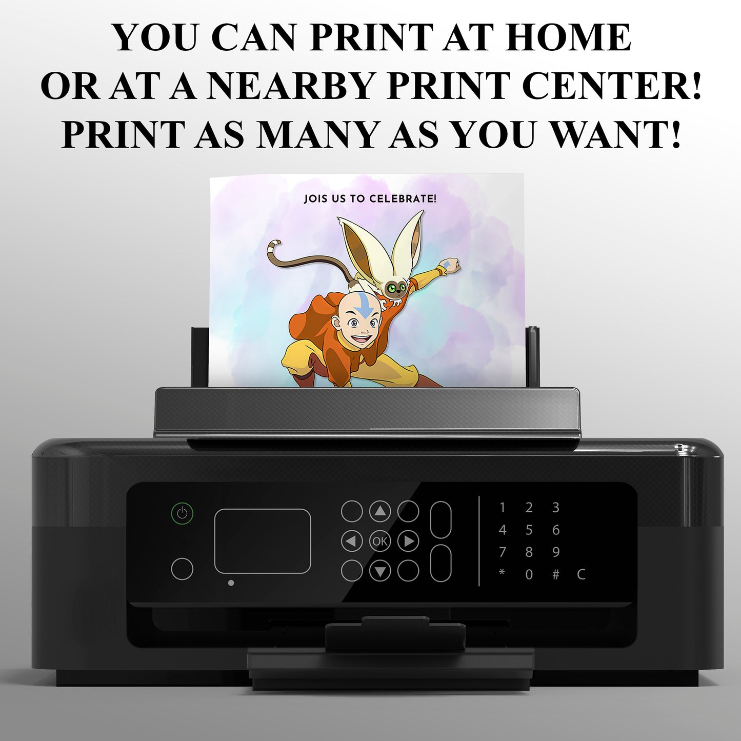 Avatar The Last Airbender Birthday Party Invitation - CreativeRino