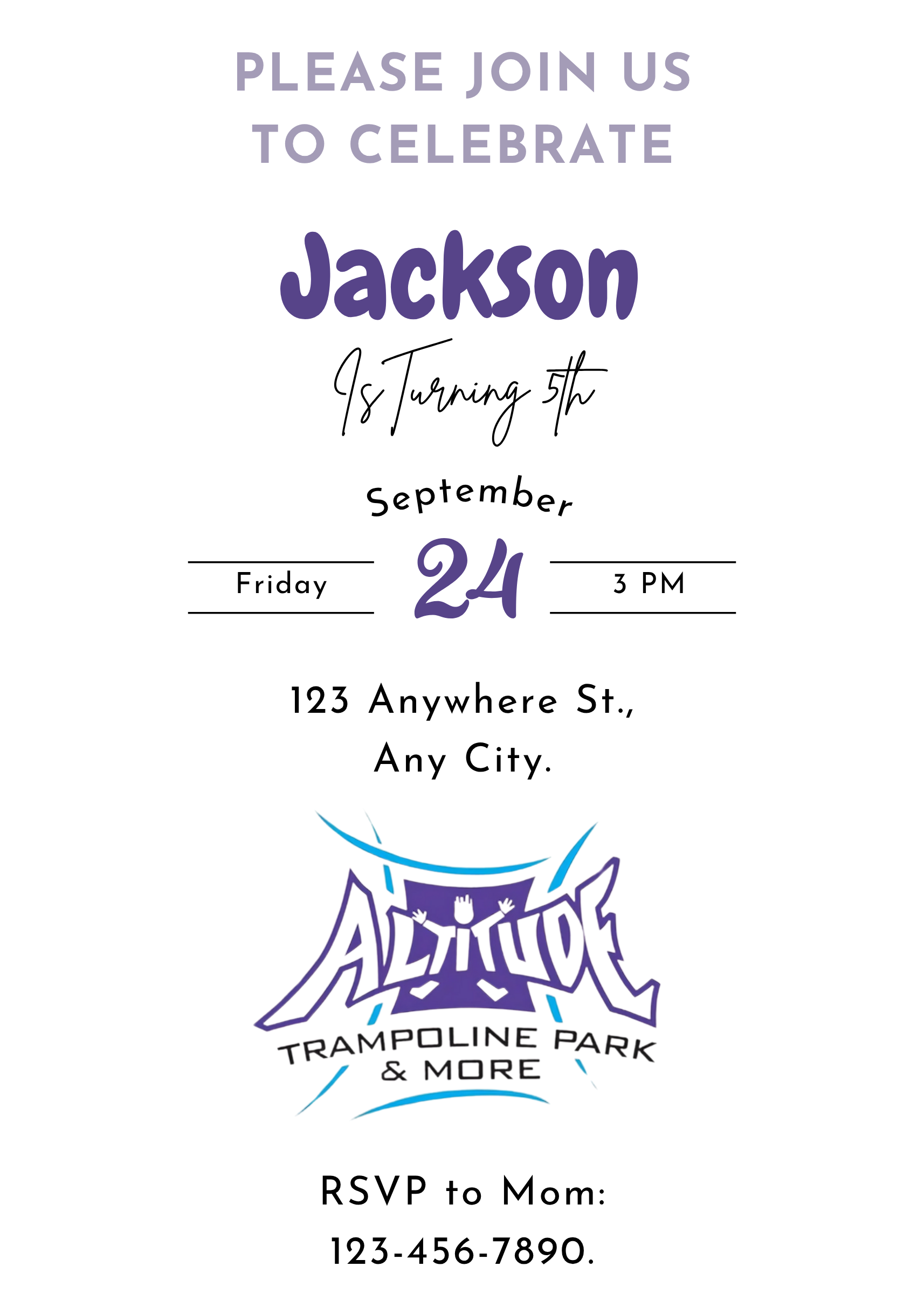 Altitude Trampoline Park Invitations - CreativeRino