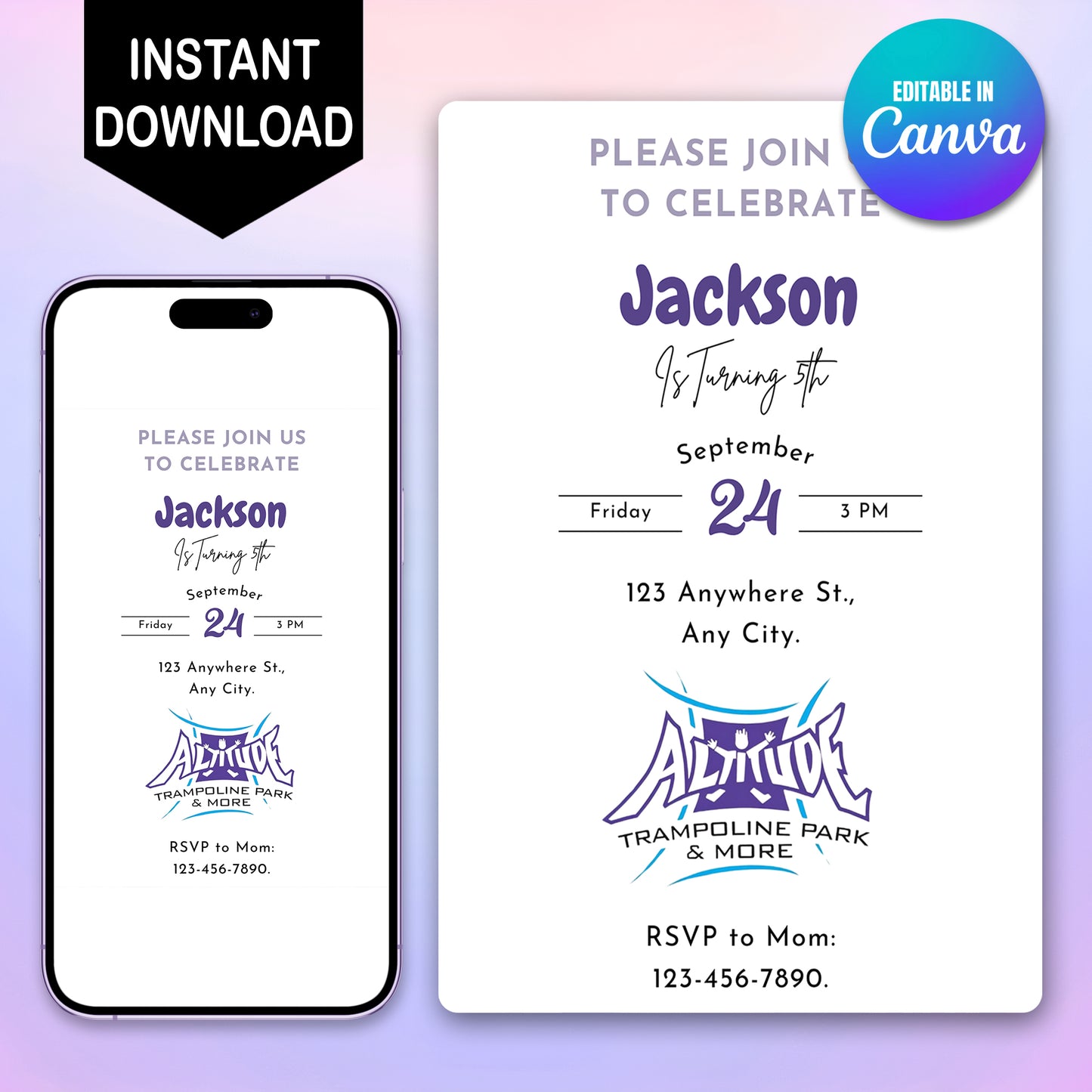 Altitude Trampoline Park Invitations - CreativeRino